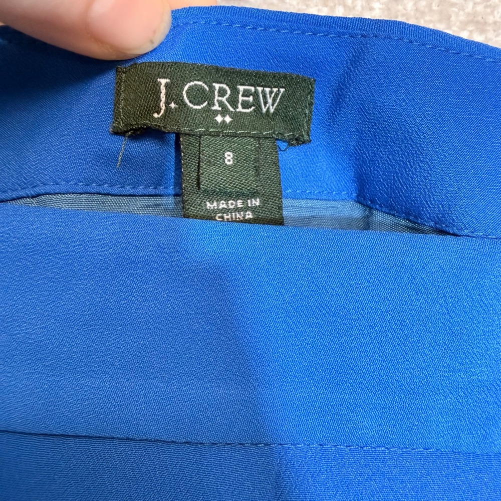 J.Crew Blue Teal Colorblock Pleated Mini Skirt with Pockets Style 25601 Size 8 - Picture 6 of 10